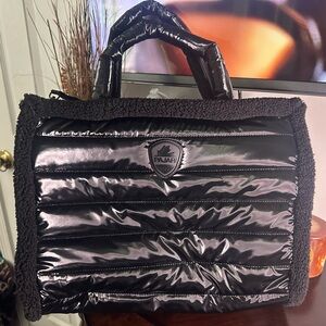 Pajar Shiny Black Quilted Handbag